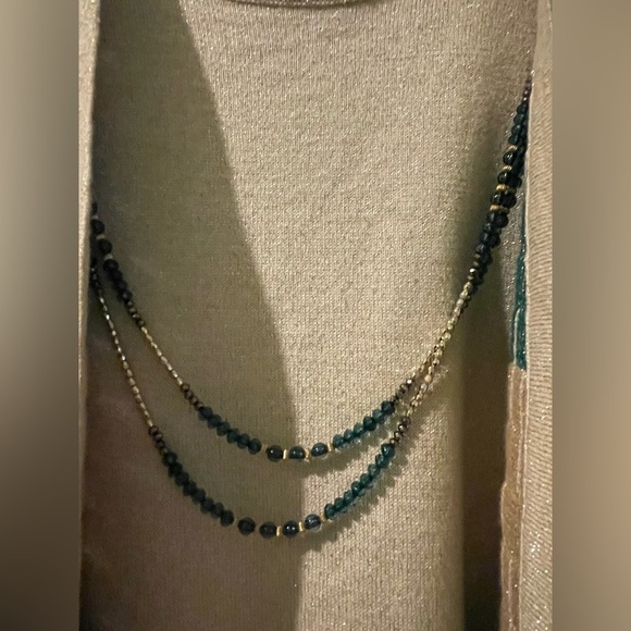 Alfred Dunner Emerald Isle cardigan, tank and necklace-small Like new - Picture 3 of 9